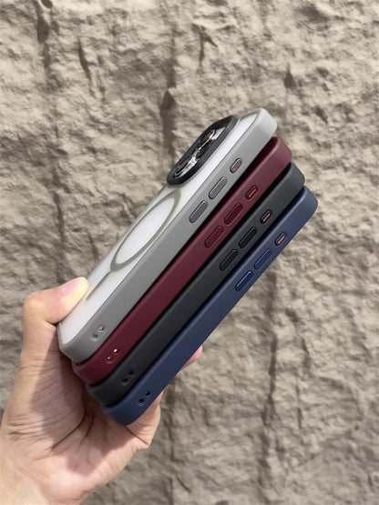 Matte Magnetic Original Phone Case For iPhone Air 17 16 15 14 12 11 13 Pro Max Plus For Magsafe Wireless Charging Protect Cover