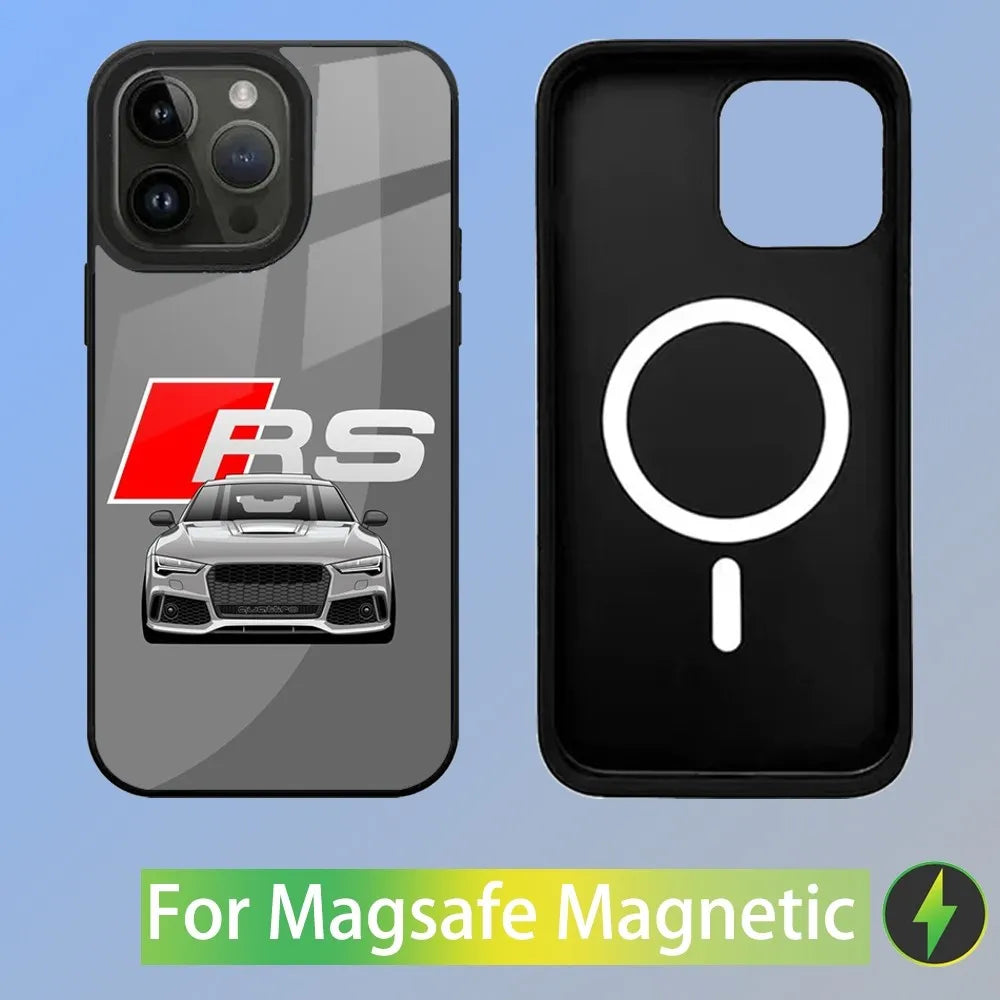 R-S 6 7 sport car Phone Case For iPhone 16,15,14,13,12,11,Plus,Pro,Max Mini A-AudiS-S Magsafe Magnetic Wireless Charging