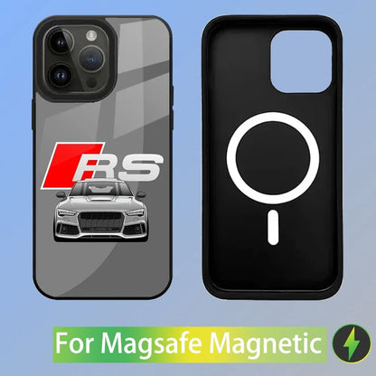 R-S 6 7 sport car Phone Case For iPhone 16,15,14,13,12,11,Plus,Pro,Max Mini A-AudiS-S Magsafe Magnetic Wireless Charging