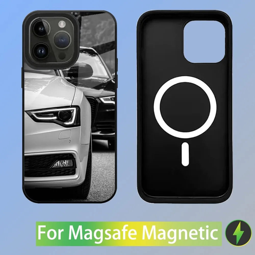 R-S 6 7 sport car Phone Case For iPhone 16,15,14,13,12,11,Plus,Pro,Max Mini A-AudiS-S Magsafe Magnetic Wireless Charging