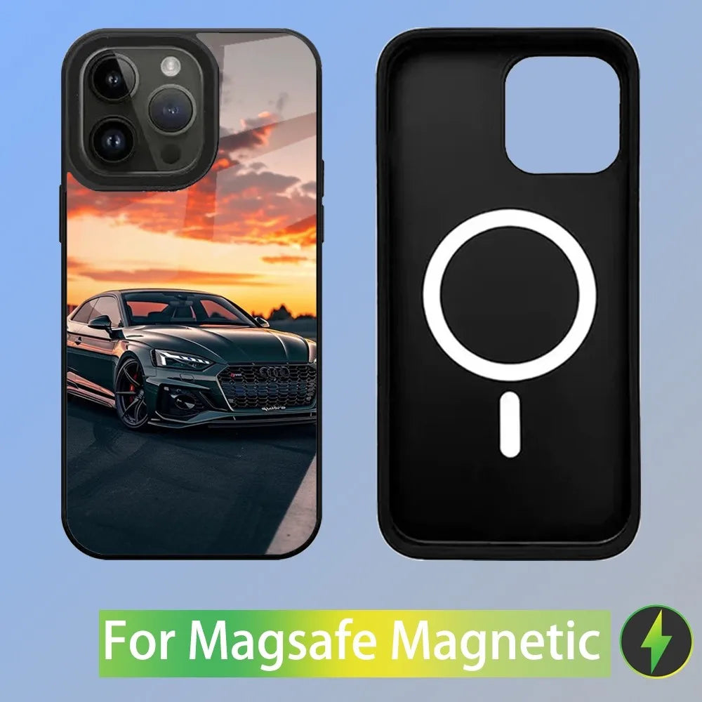 R-S 6 7 sport car Phone Case For iPhone 16,15,14,13,12,11,Plus,Pro,Max Mini A-AudiS-S Magsafe Magnetic Wireless Charging