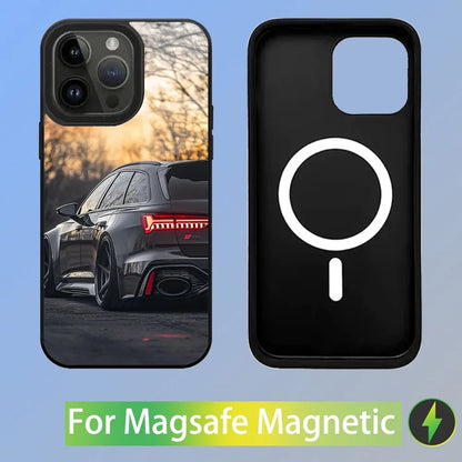 R-S 6 7 sport car Phone Case For iPhone 16,15,14,13,12,11,Plus,Pro,Max Mini A-AudiS-S Magsafe Magnetic Wireless Charging