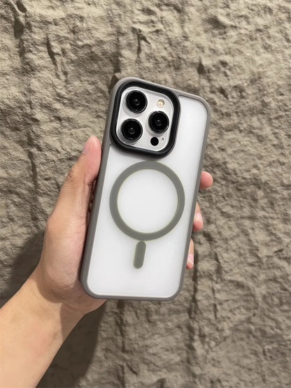 Matte Magnetic Original Phone Case For iPhone Air 17 16 15 14 12 11 13 Pro Max Plus For Magsafe Wireless Charging Protect Cover