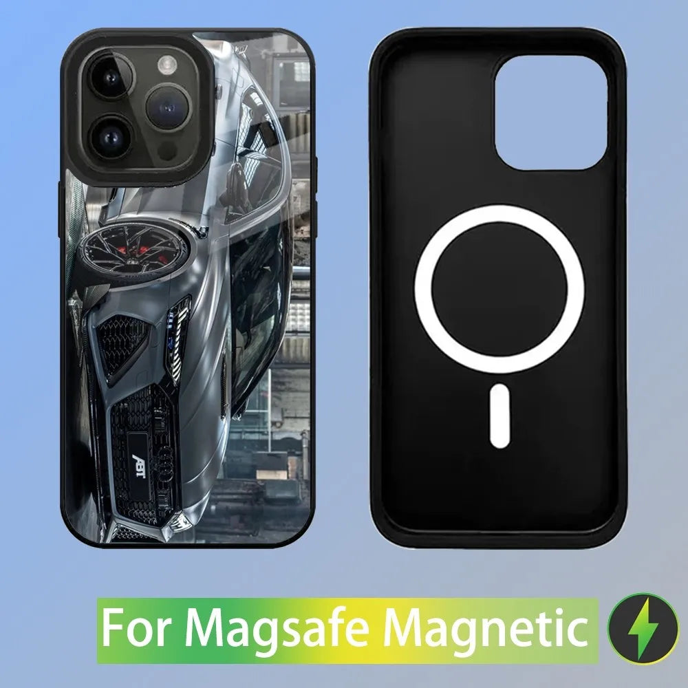 R-S 6 7 sport car Phone Case For iPhone 16,15,14,13,12,11,Plus,Pro,Max Mini A-AudiS-S Magsafe Magnetic Wireless Charging