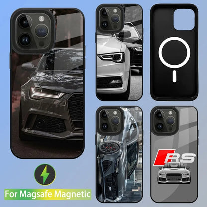 R-S 6 7 sport car Phone Case For iPhone 16,15,14,13,12,11,Plus,Pro,Max Mini A-AudiS-S Magsafe Magnetic Wireless Charging