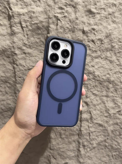Matte Magnetic Original Phone Case For iPhone Air 17 16 15 14 12 11 13 Pro Max Plus For Magsafe Wireless Charging Protect Cover