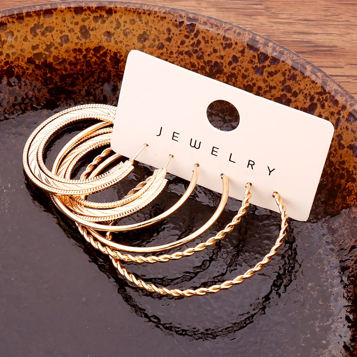 Boho Vintage Style 14K Golden Plated Zinc Alloy Earring Set, Alloy Ear Needle, Non-Feathered Jewelry for Women