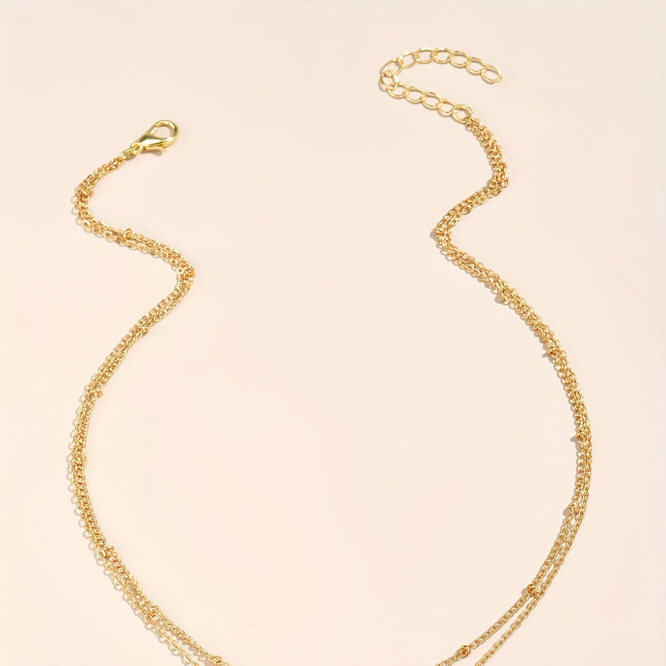 Boho Chic Women'S Golden-Tone Ring Necklace - Elegant Zinc Alloy Chain with Heart Charm, Perfect for Casual Attire or Gifting, Casual Jewelry|Boho Chic Style|Zinc Alloy Necklace