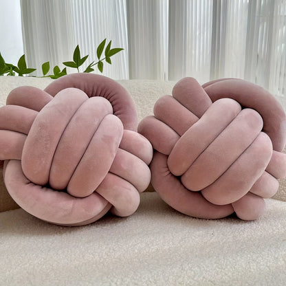 [Soft Plush Knot Ball Pillows] 2pcs Soft Plush Knot Ball Pillows - Minimalist Stress-Relieving Round Cushions - Machine Washable for All-Season Comfort
