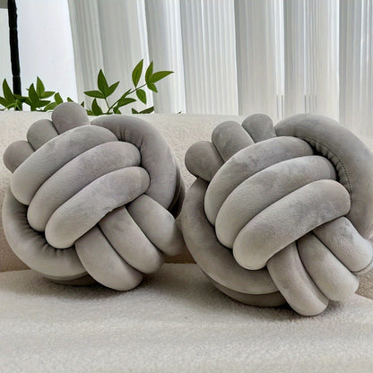 [Soft Plush Knot Ball Pillows] 2pcs Soft Plush Knot Ball Pillows - Minimalist Stress-Relieving Round Cushions - Machine Washable for All-Season Comfort