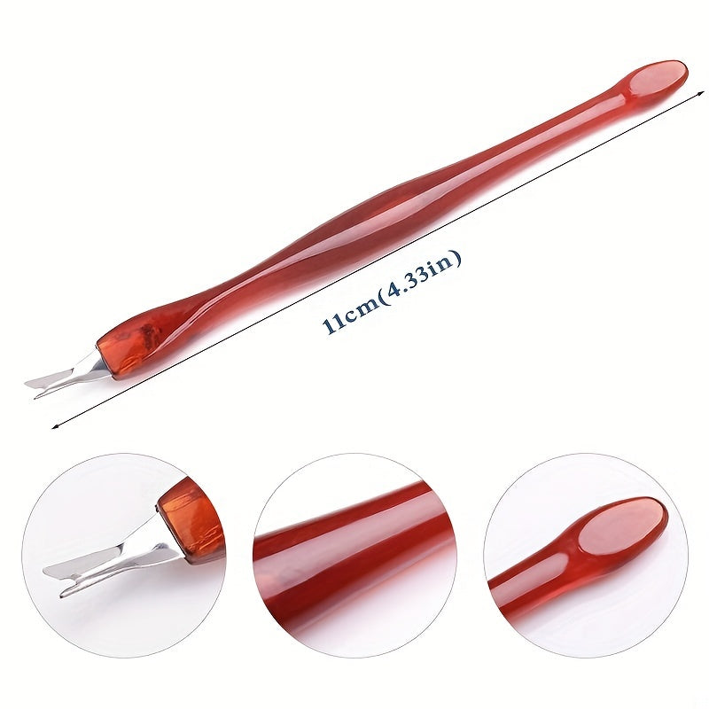 10pcs Dead Skin Nail Edge Dead Skin Pusher Dead Skin Cutter Stainless Steel Metal Head Nail Care Tools