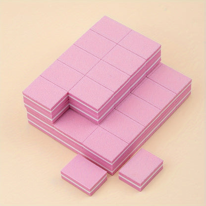 50pcs Mini Nail Buffer Sponge, 100/180 Grit Double-Sided Polishing File with Premium White Alumina and High-Elasticity EVA, Sharp and Wear-Resistant, Suitable for Professional Nail Salons and Home Use