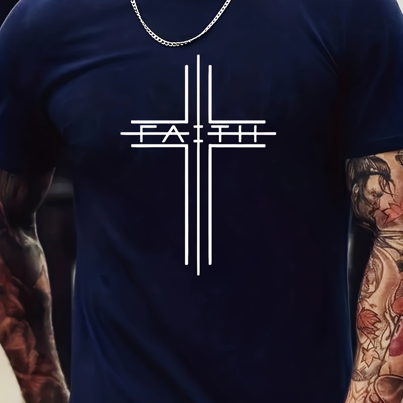 Print Men's Trendy Short Sleeve T-shirts, Comfy Casual Breathable Tops For Men's Fitness Training, Jogging, Outdoor Activities