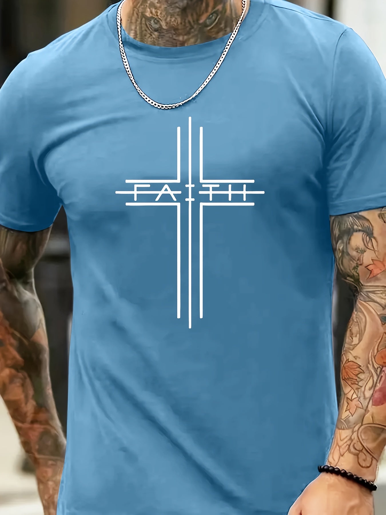 Print Men's Trendy Short Sleeve T-shirts, Comfy Casual Breathable Tops For Men's Fitness Training, Jogging, Outdoor Activities