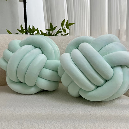 [Soft Plush Knot Ball Pillows] 2pcs Soft Plush Knot Ball Pillows - Minimalist Stress-Relieving Round Cushions - Machine Washable for All-Season Comfort
