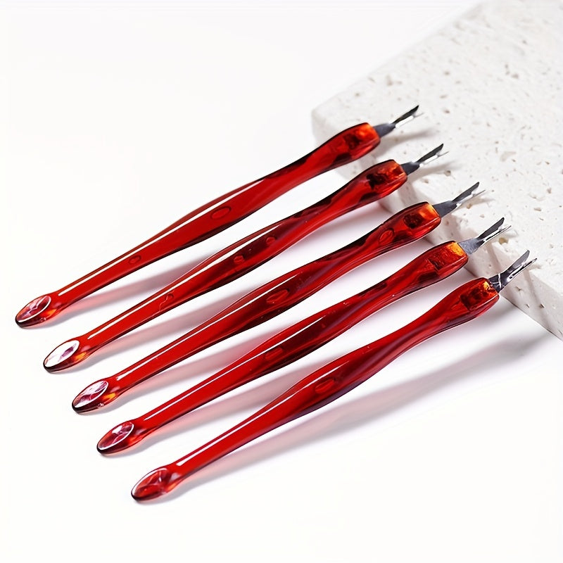 10pcs Dead Skin Nail Edge Dead Skin Pusher Dead Skin Cutter Stainless Steel Metal Head Nail Care Tools