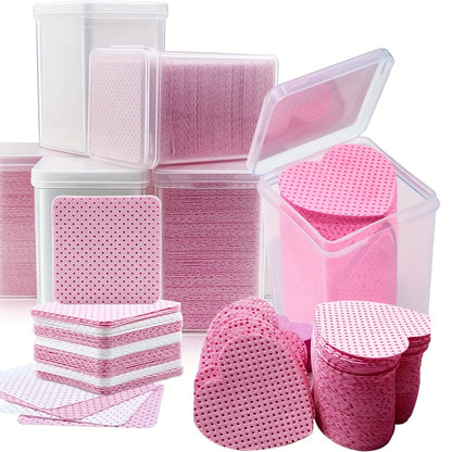 [Super Absorbent Lint Free Wipes] 200pcs/Pack Super Absorbent Lint Free Nail Wipes & Eyelash Extension Glue Wipes with Container, Soft Non-Woven Fabric Lash Glue Wipes for Lash Extension Supplies & Nail Polish Remover