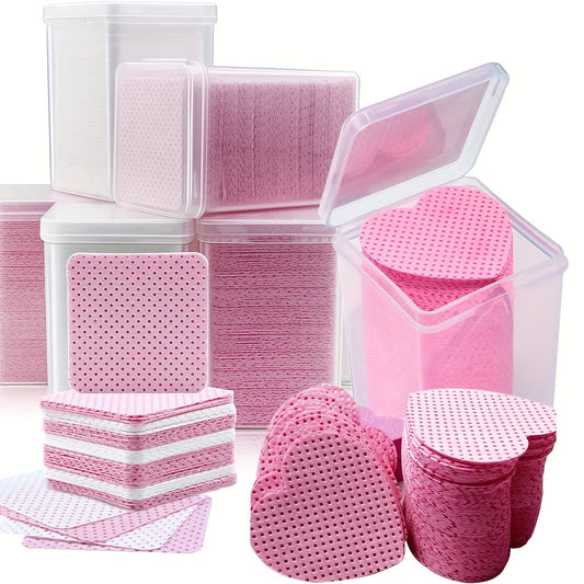 [Super Absorbent Lint Free Wipes] 200pcs/Pack Super Absorbent Lint Free Nail Wipes & Eyelash Extension Glue Wipes with Container, Soft Non-Woven Fabric Lash Glue Wipes for Lash Extension Supplies & Nail Polish Remover