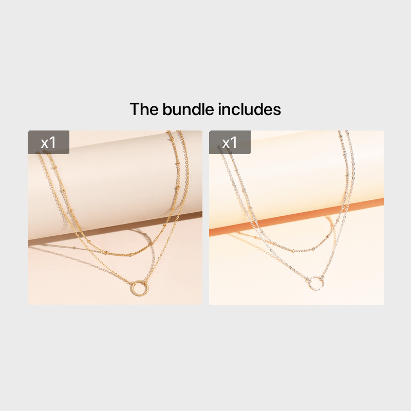 Boho Chic Women'S Golden-Tone Ring Necklace - Elegant Zinc Alloy Chain with Heart Charm, Perfect for Casual Attire or Gifting, Casual Jewelry|Boho Chic Style|Zinc Alloy Necklace