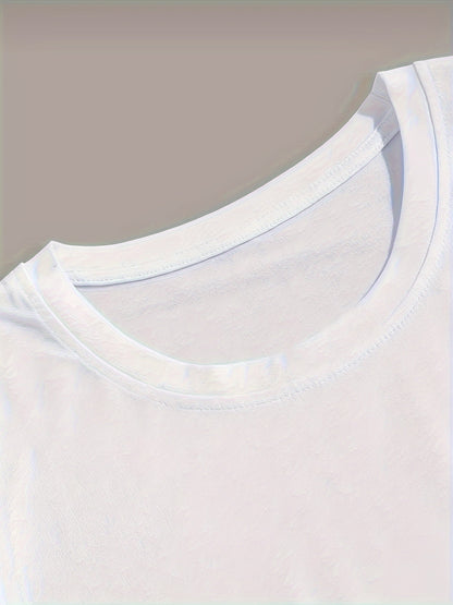 3-Pack Mens Short Sleeve T-shirt Set - Comfortable Solid Stretch, Round Neck, Casual Style - Breathable Summer Clothing for Everyday Wear