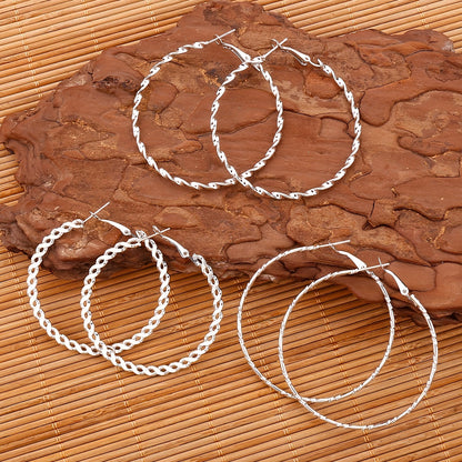 Boho Vintage Style 14K Golden Plated Zinc Alloy Earring Set, Alloy Ear Needle, Non-Feathered Jewelry for Women