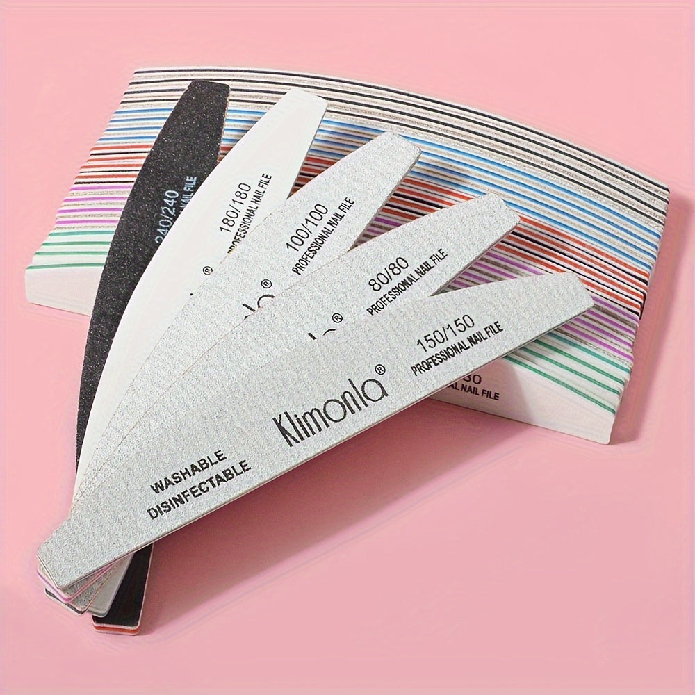 Professional Nail File Polishing and Shaping Nail Tools Nail Sanding Strip Half Horse Sanding Strip Grinding Gray Sand Strip Nail File 5 or 10pcs Half Moon Mixed High Quality Nail File Professional Nail File Double-sided Poli