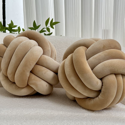 [Soft Plush Knot Ball Pillows] 2pcs Soft Plush Knot Ball Pillows - Minimalist Stress-Relieving Round Cushions - Machine Washable for All-Season Comfort