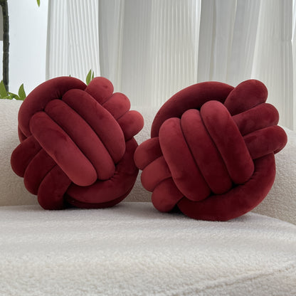 [Soft Plush Knot Ball Pillows] 2pcs Soft Plush Knot Ball Pillows - Minimalist Stress-Relieving Round Cushions - Machine Washable for All-Season Comfort