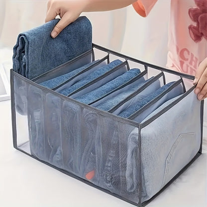 Versatile Lightweight Storage Organizer with Mesh Bag and Grids - Perfect for Clothes, Shoes, and Accessories.