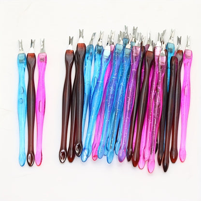 10pcs Dead Skin Nail Edge Dead Skin Pusher Dead Skin Cutter Stainless Steel Metal Head Nail Care Tools