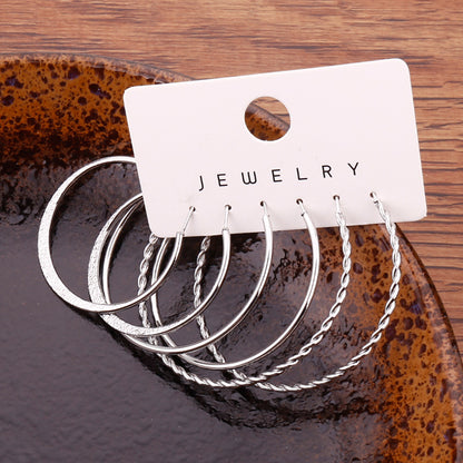 Boho Vintage Style 14K Golden Plated Zinc Alloy Earring Set, Alloy Ear Needle, Non-Feathered Jewelry for Women