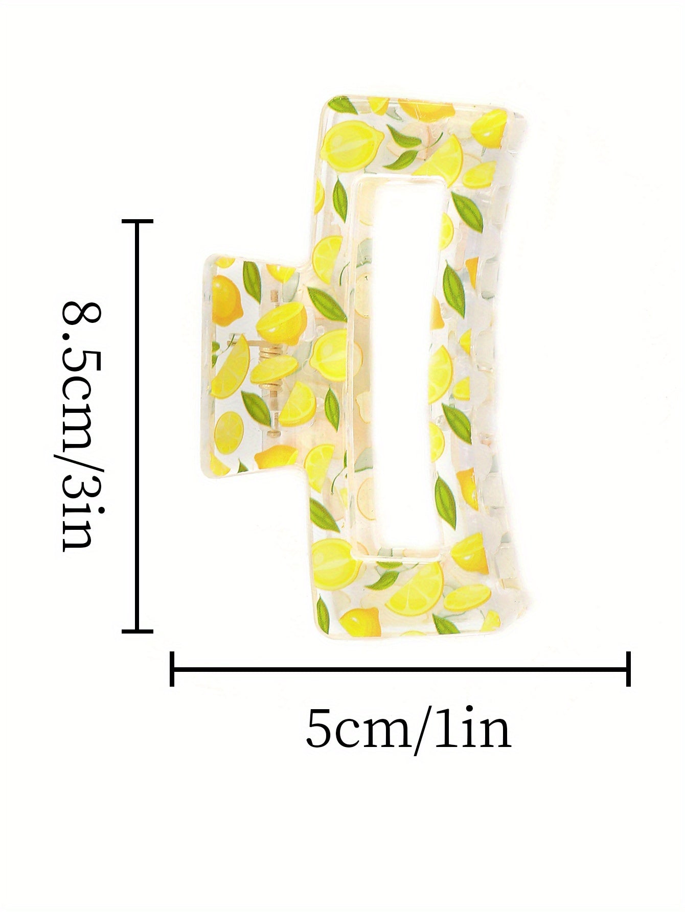 1pcs Transparent Flower Lemon Pattern Hair Claw Clip All-Match Grab Hair Clip Hair Accessories For Women Female