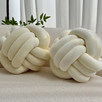[Soft Plush Knot Ball Pillows] 2pcs Soft Plush Knot Ball Pillows - Minimalist Stress-Relieving Round Cushions - Machine Washable for All-Season Comfort