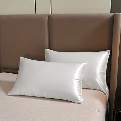4-Piece Luxurious Satin Bedding Set - Silky Smooth, Breathable Comfort for All Seasons - Ideal for Home and Hotel - Includes Flat Sheet, Elasticized Fitted Sheet, and 2 Pillowcases