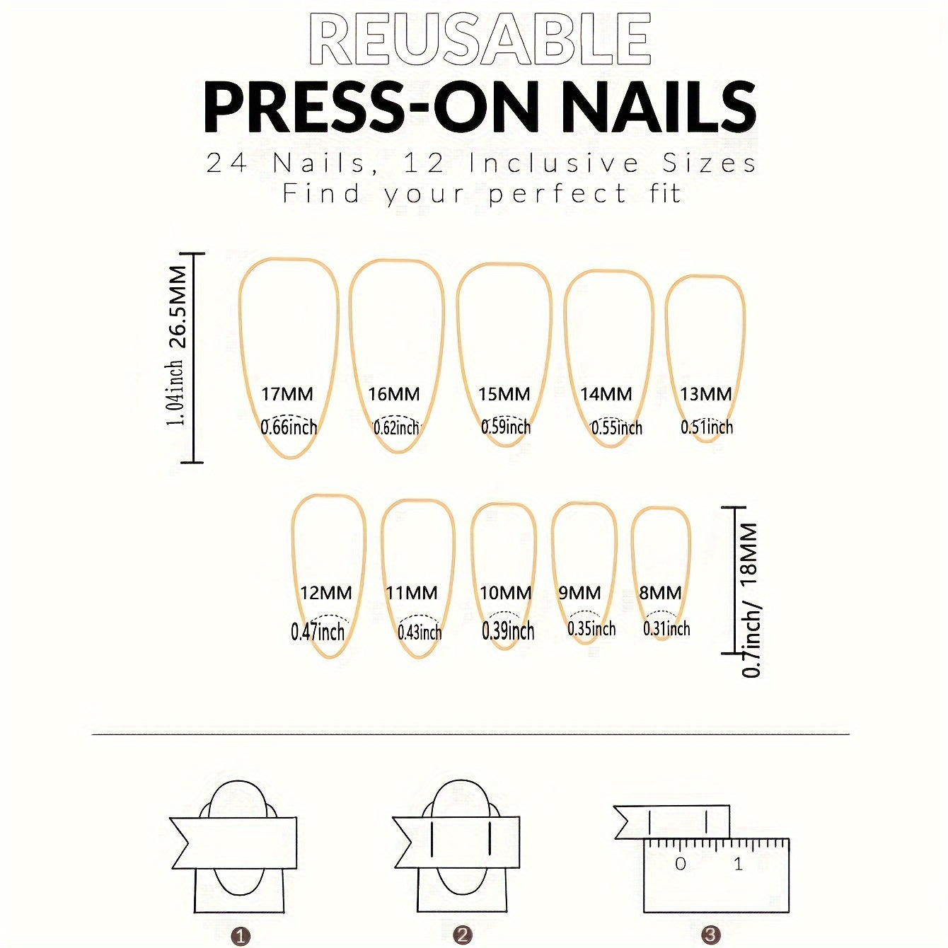 Almond Press On Nails Medium French Tips Fake Nails Golden Lines Glitter Fake Glossy Full Cover Acrylic Nails Stick On Nails False Nails For Women&Girls 24pcs