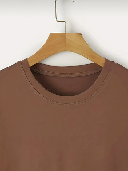 3-Pack Mens Short Sleeve T-shirt Set - Comfortable Solid Stretch, Round Neck, Casual Style - Breathable Summer Clothing for Everyday Wear